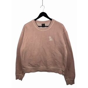 OVO Garment Dye Crewneck Sweatshirt in Rose  - Women's Size L, Made In Canada